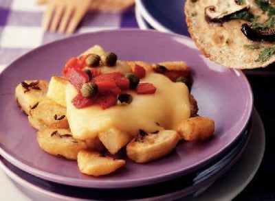 Aardappelblokjes met abdijkaas
