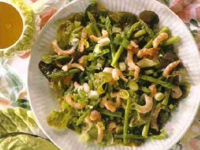 Aspergesalade met garnalen
