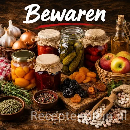 Bewaren van ingrVoedsel bewaren met bewaarbakken en ingrediënten op een rustieke houten tafel