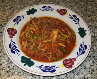 Courgette pasta met vers gemaakte pastasaus a la Sandra