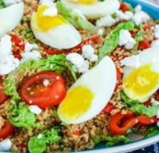 Couscoussalade met paprika en geitenkaas