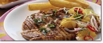 Currykarbonades met frisse salade