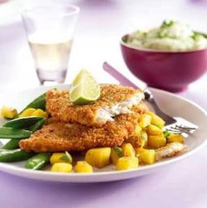 Gebakken scholfilets met hartige appelcompote