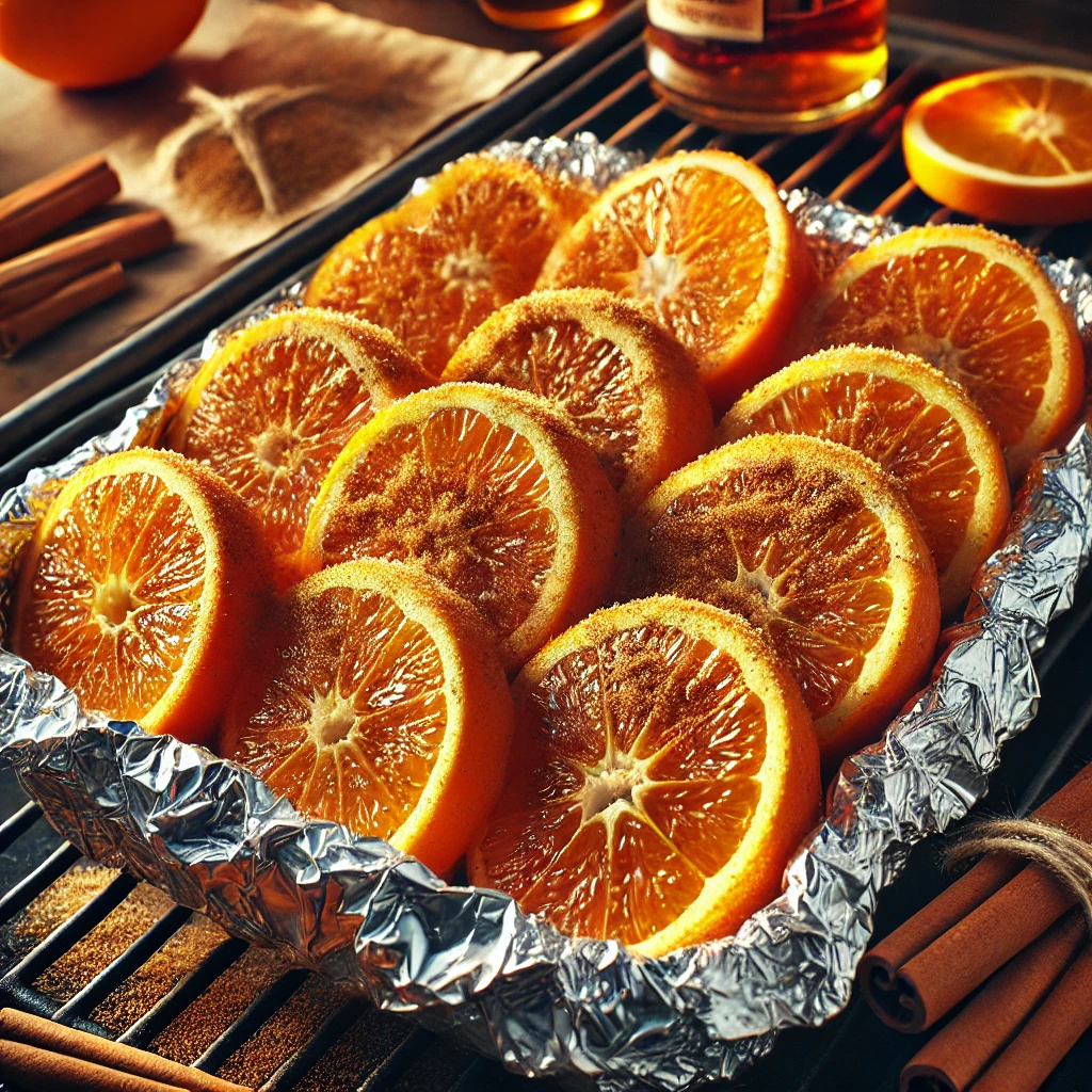 Gegrilde Sinaasappelpakketjes met Rum en Kaneel