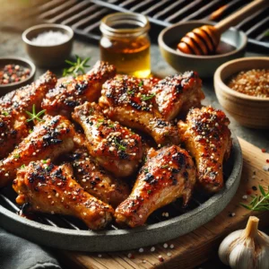Gekarameliseerde Chickenwings van de BBQ