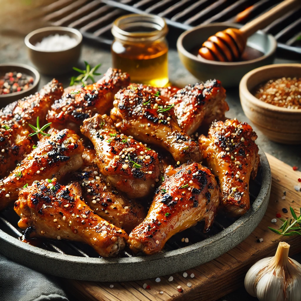 Gekarameliseerde Chickenwings van de BBQ