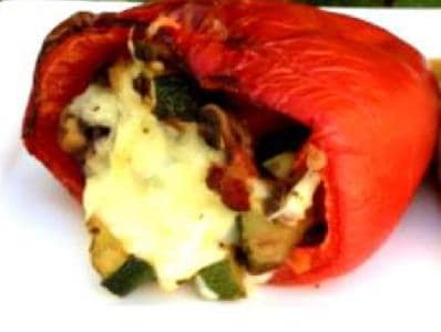 Gevulde paprika portobello