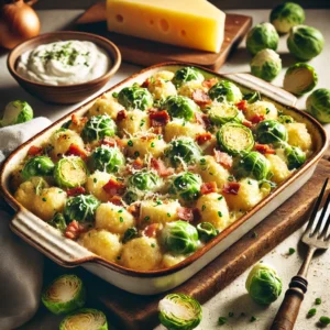 Gnocchi met Spruitjes en Spekjes in Romige Kaassaus