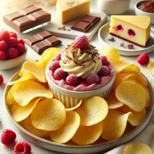 Hip chips met een dip van frambozencheesecake van 't Zusje