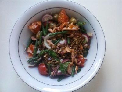 Zalm-linzensalade