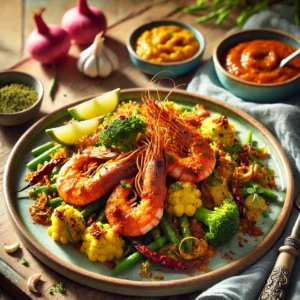 Indiase Garnalen Curry met Pandanrijst