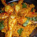 Kipdrumsteaks met pilav-rijst en paprika’s