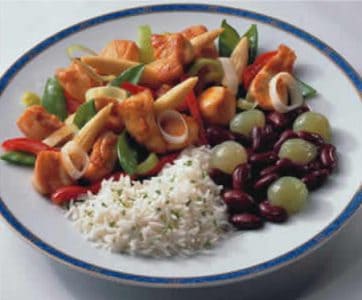 Kipfilet met paprika en peultjes
