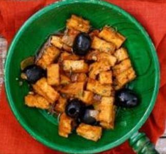 Kruidige tempé met venkel en aardappelpuree