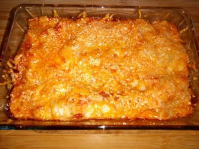 Lasagne van kip en champignons
