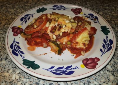 Lasagne van courgette en paprika