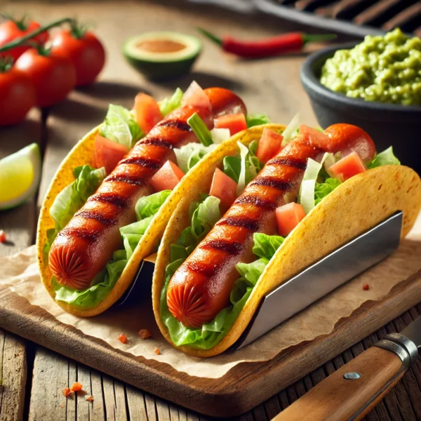Mexicaanse Chorizo Hotdogs in Tacoschelpen