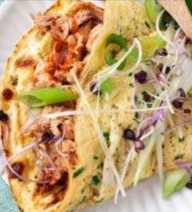 Omelet met pulled pork