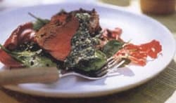 Pepersteaks met groene salsa