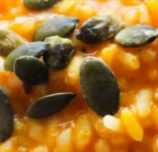 Portobello met pompoen risotto