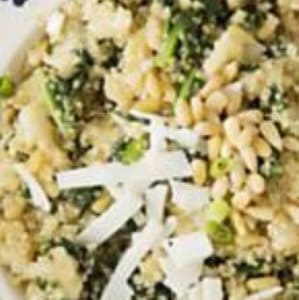 Quinoa met spinazie en geiten/schapenkaas