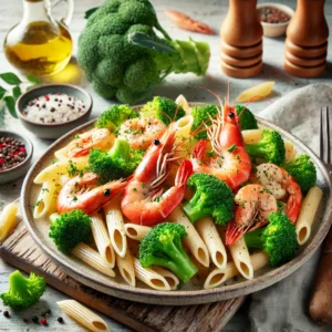 Romige Penne met Broccoli, Garnalen en Rivierkreeftjes
