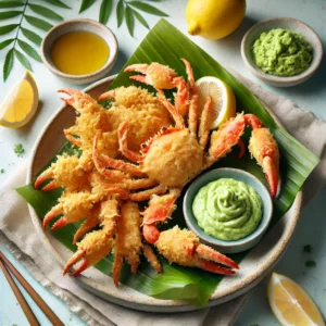 Soft Shell Krab in Tempurabeslag met Wasabi Dip