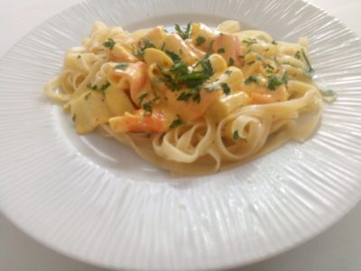 Tagliatelle met surimi