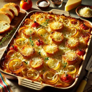 Uiengratin met Kaas-Toast