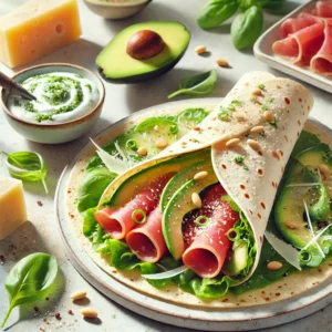 Verfijnde Carpaccio Wraps met Avocado en Basilicum Yoghurtsaus