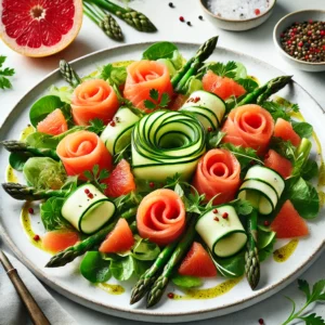Verfrissende Zalm- en Aspergesalade met Komkommer