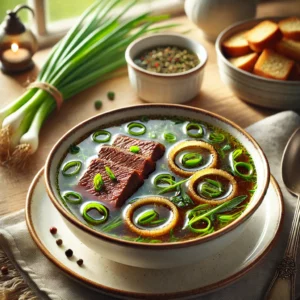 Wildbouillon met Bosui en Hertenbiefstuk