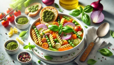 Zomerse Minestronesoep met Pesto Ciabatta