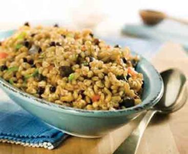 Bulgur Met Kippenlever, Krenten en Pijnboompittem