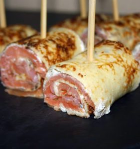 Flensrolletjes met zalm