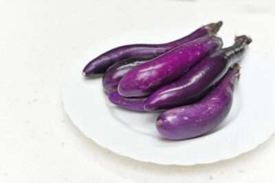 Gegrilde Auberginespiesen met Krielaardappeltjes