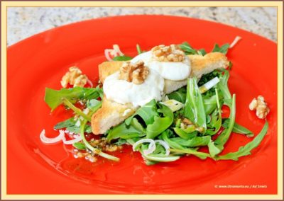 INSALATA CON FORMAGGIO CAPRINO CALDO