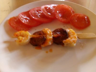 Gambaspies met chorizo