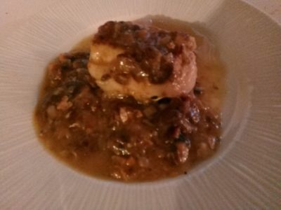 Gevuld kalfsvlees met bospaddestoelensaus