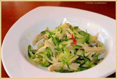 courgette spaghetti met kip