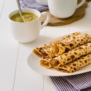 PANNENKOEKEN MET SPEK EN ERWTENSOEP