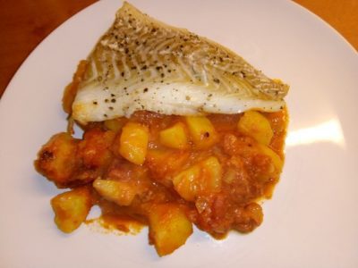 Kabeljauw met chorizo