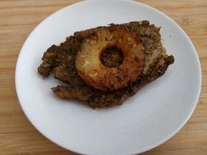 Karbonade met gebakken ananas