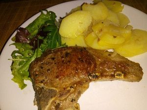 Lamskotelet met gegratineerde aardappel