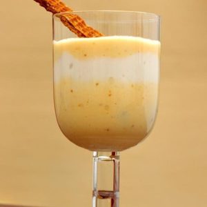 Nagerecht van mascarpone en stroopwafel