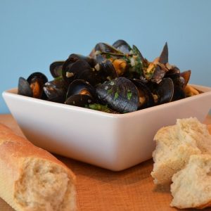 Mosselen met mosterdmayonaise