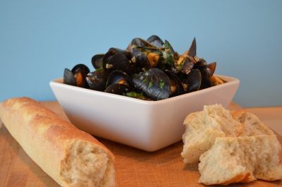 Mosselen met mosterdmayonaise