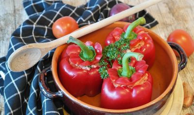 Gevulde paprika met geitenkaas en ansjovis