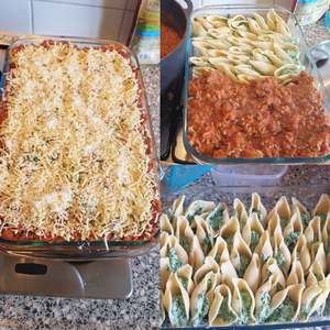 Ovenschotel met gevulde pastaschelpen