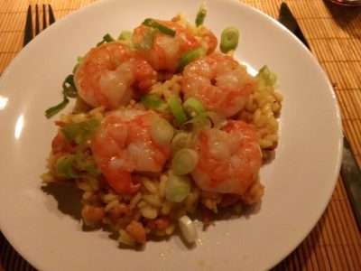 Risotto met garnalen en safraan
